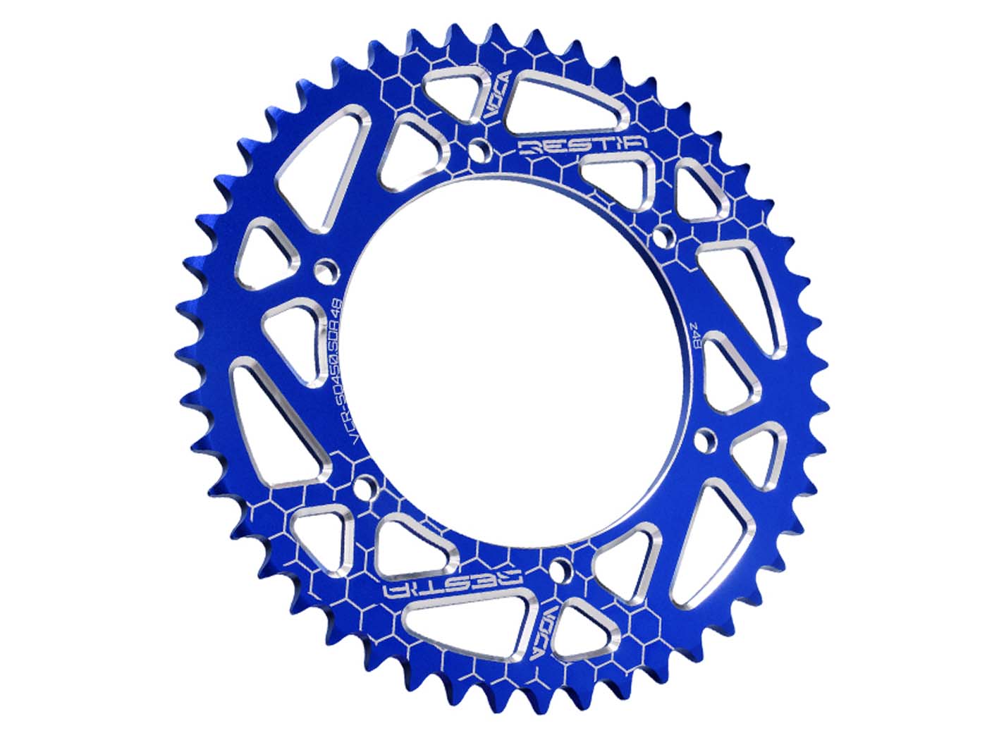 Voca Racing Rozeta Voca CNC 48 zubů 420 modrá pro Derbi Senda SM, DRD VCR-SD450.SDA.48/BL