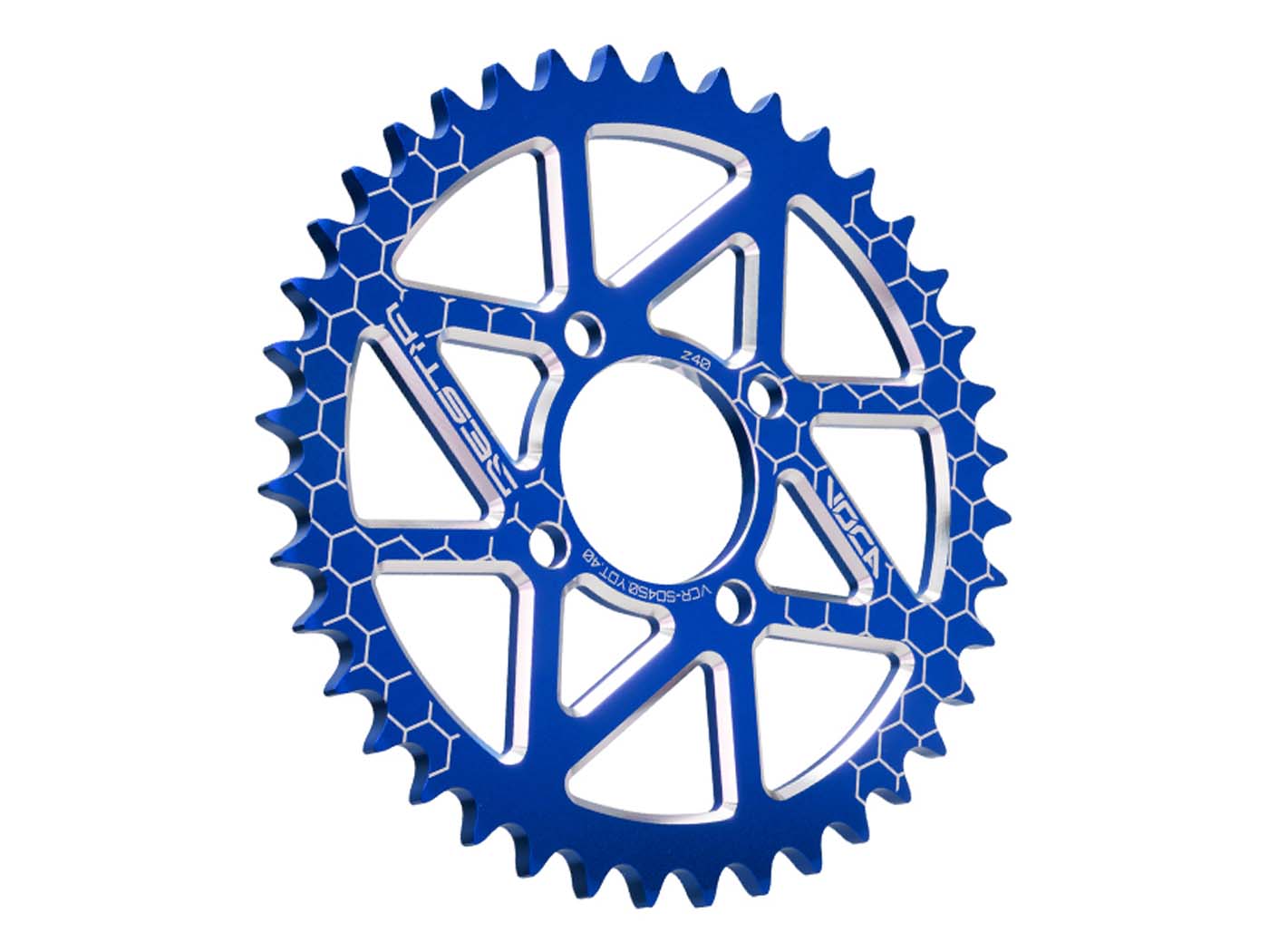 Voca Racing Rozeta Voca CNC 40 zubů 420 modrá pro Yamaha DT 50 VCR-SD450.YDT.40/BL