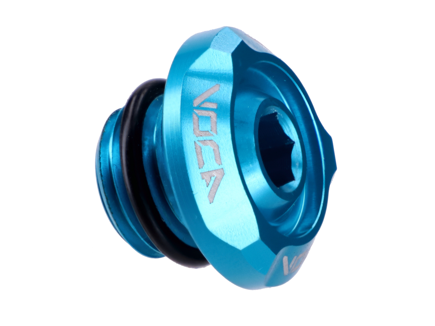 Zátka plnicího otvoru oleje Voca Racing M14x1,5 mm tyrkysová pro Minarelli horizontal VCR-SD9166/CY