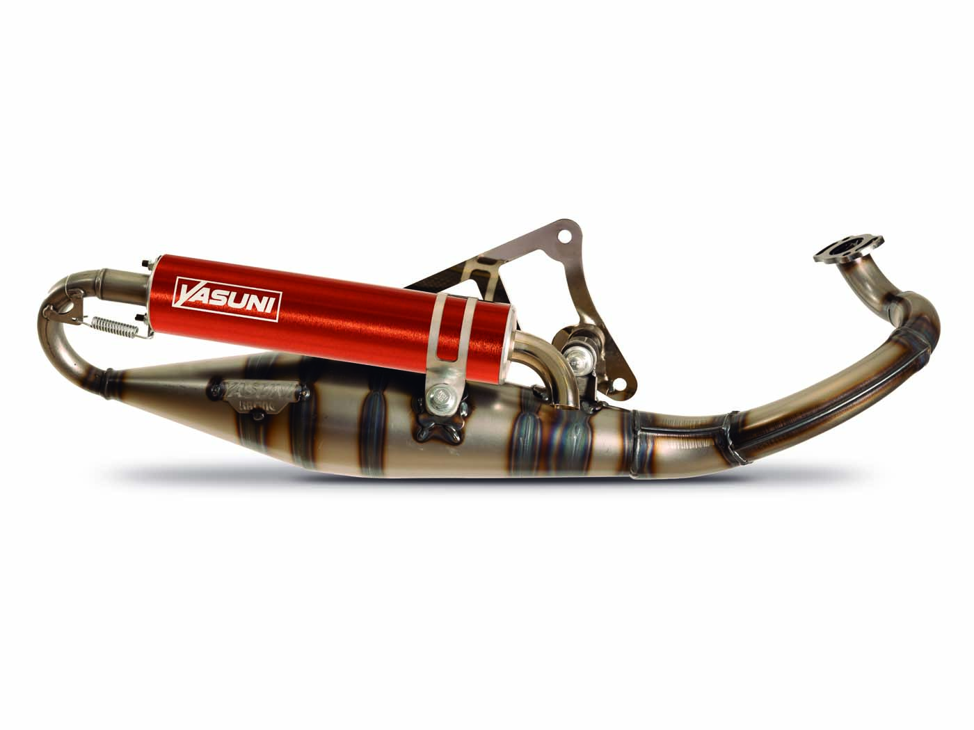 Výfuk Yasuni R-PRO oranžový pro Derbi Hunter, Peugeot, Ludix, Vicaci YA225R-RPRO