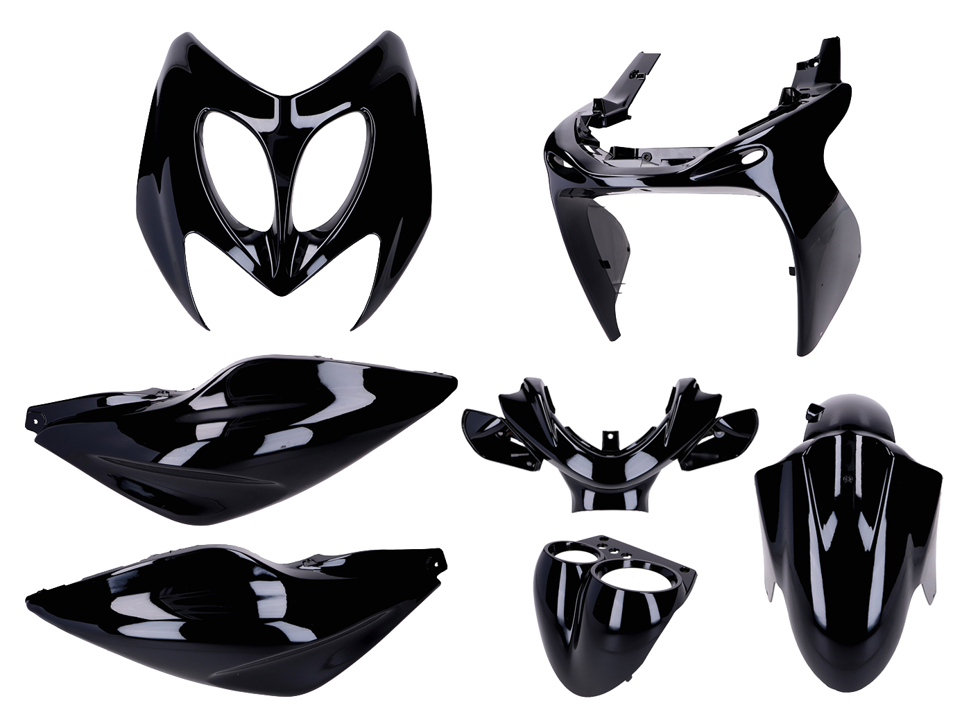 101 Octane Kapotážní sada 7dílná lesklá černá pro Yamaha Aerox