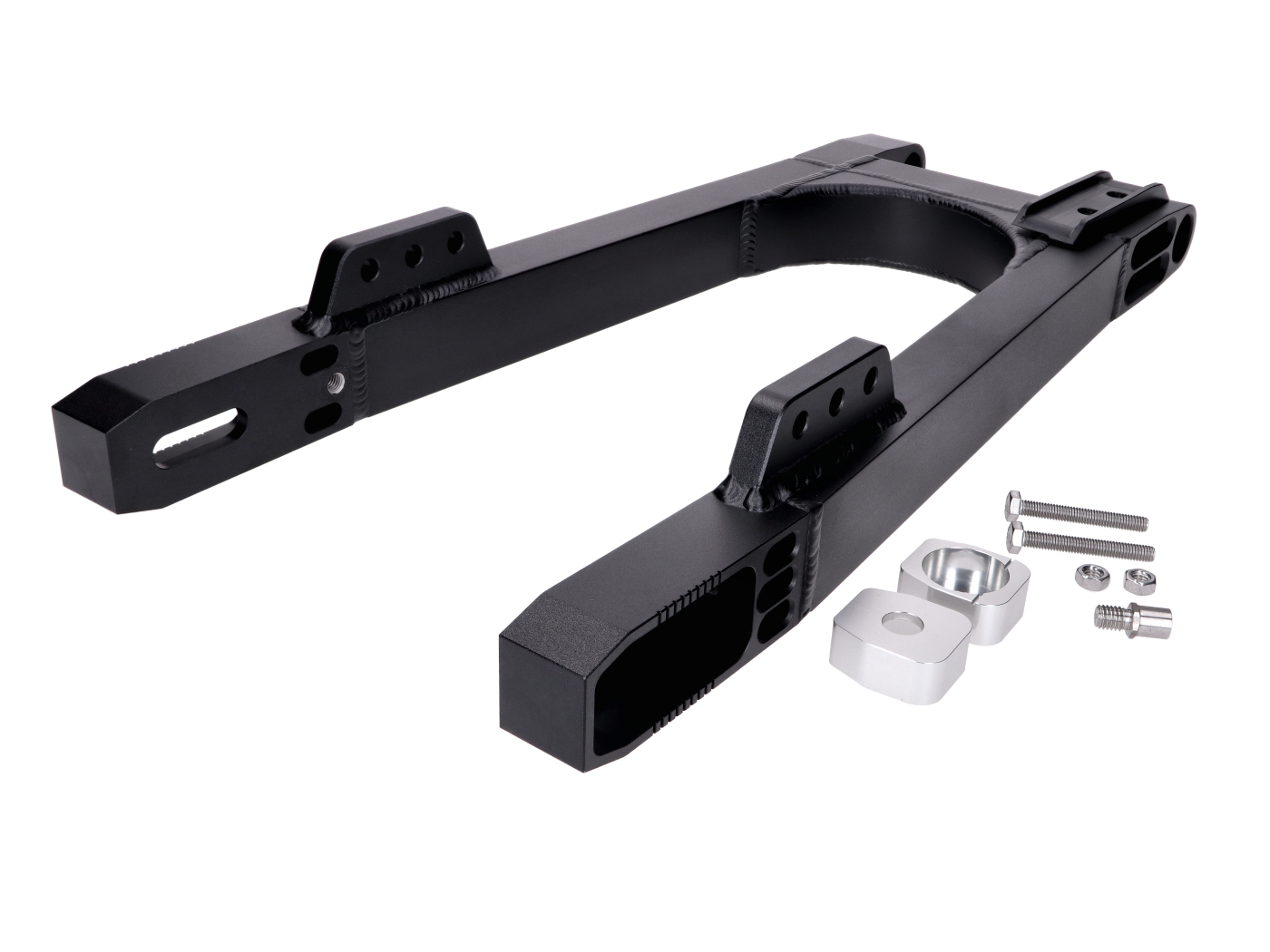 Kyvná vidlice Schmitt hliník CNC matná černá +50 mm pro Simson S51