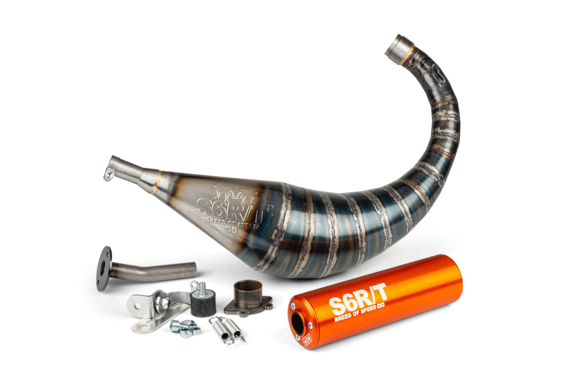 Výfuk Stage6 R/T 70 - 80 ccm, Derbi, oranžová