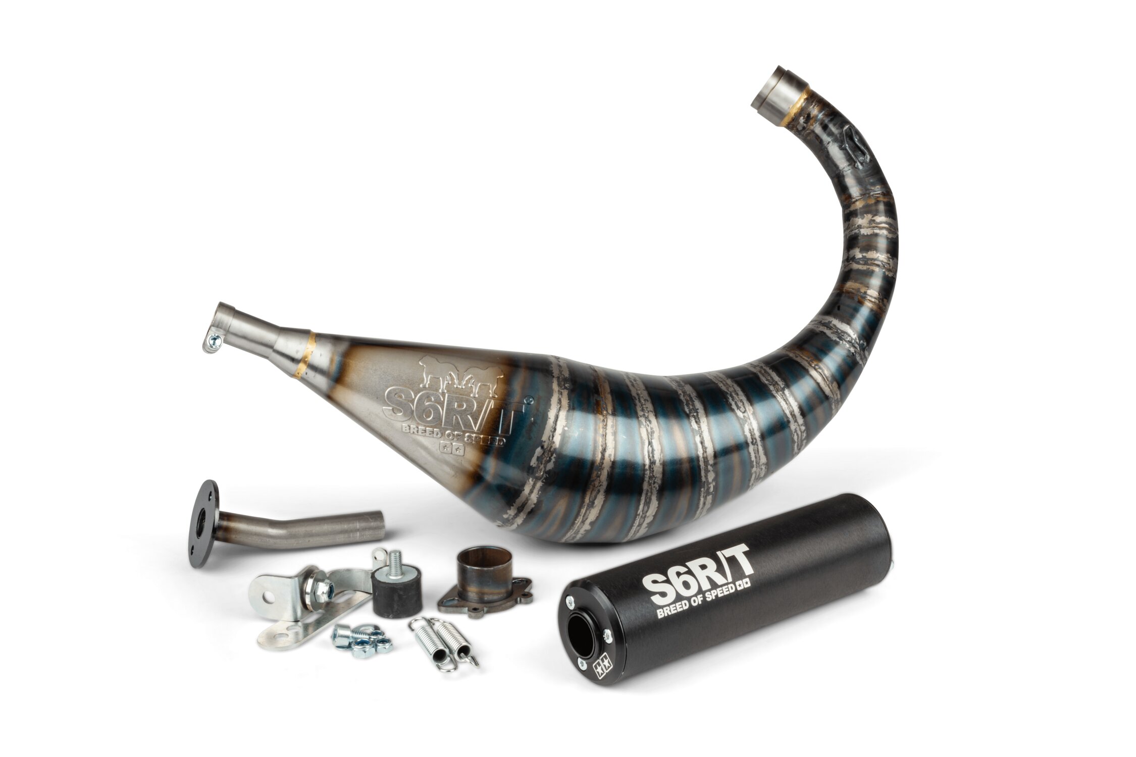 Výfuk Stage6 R/T 70 - 80 ccm, Derbi, modrá