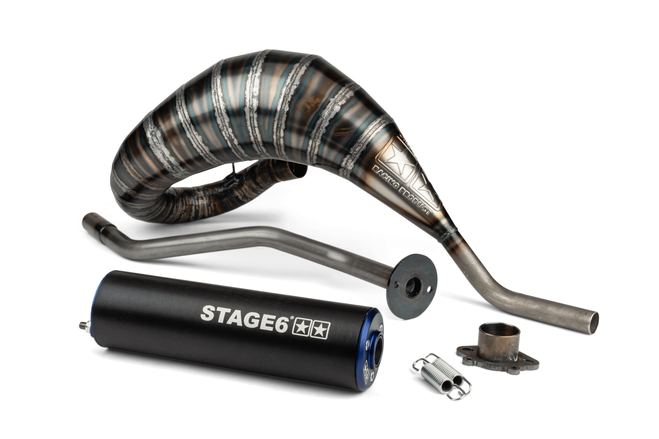 Výfuk Stage6 80 - 90 Derbi modrá / černá