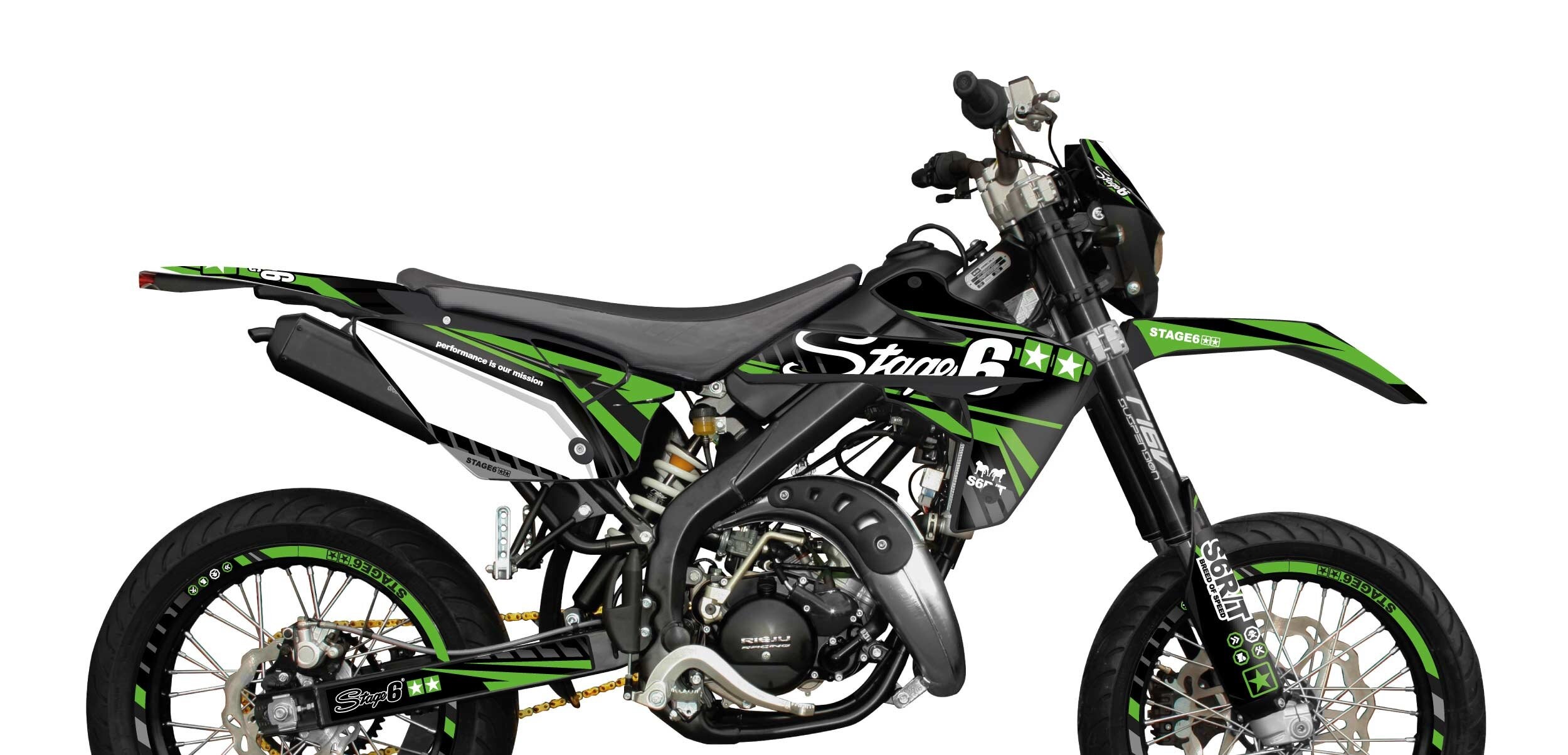 Stage6 Sada samolepek  Rieju MRT 2009 - 2021 Stage6, zelená