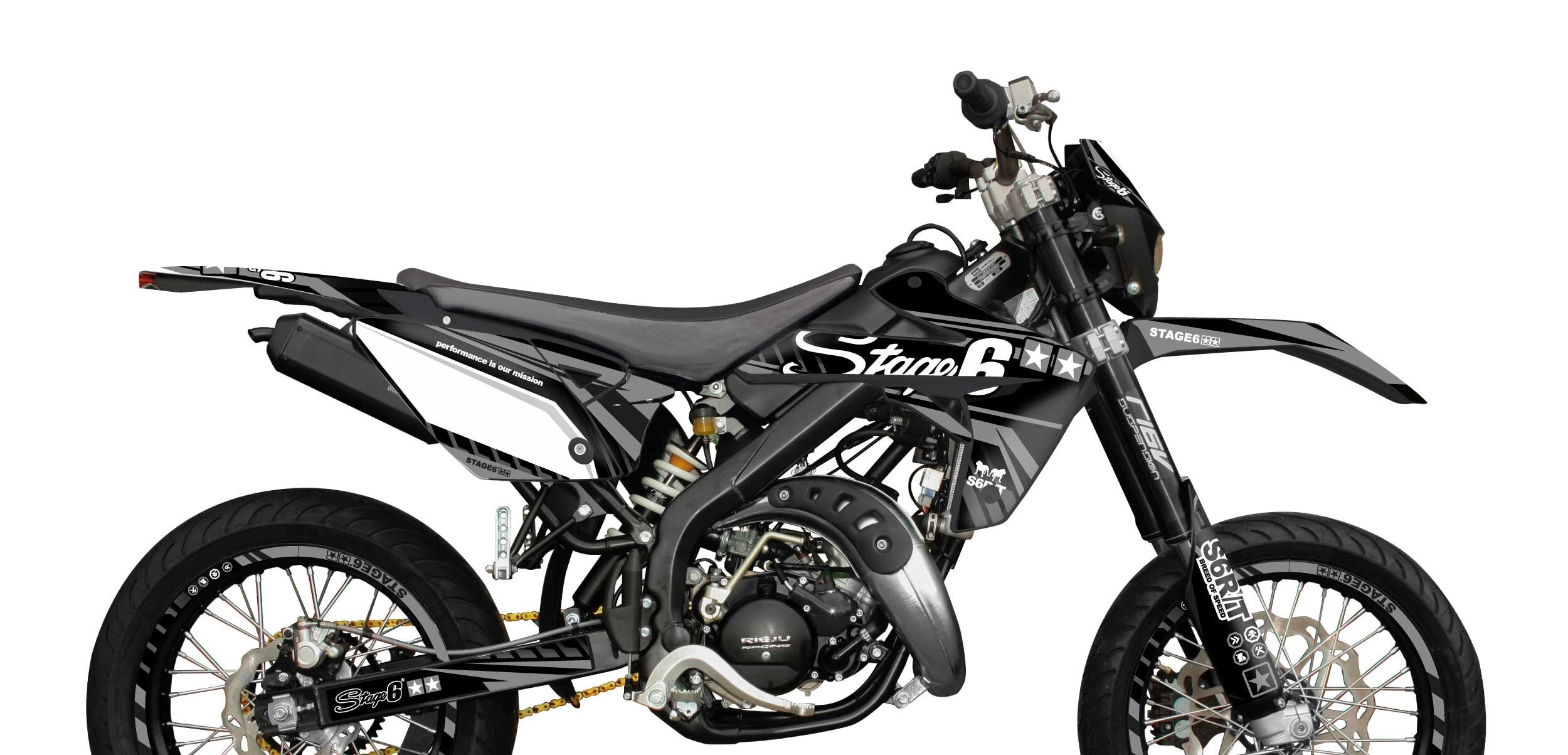 Stage6 Sada samolepek  Rieju MRT 2009 - 2021 Stage6, černá