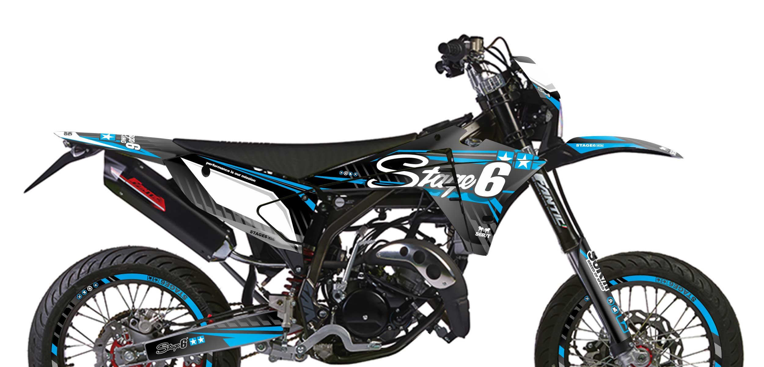 Sada samolepek Fantic XM 50 od 2023 Stage6 modrá