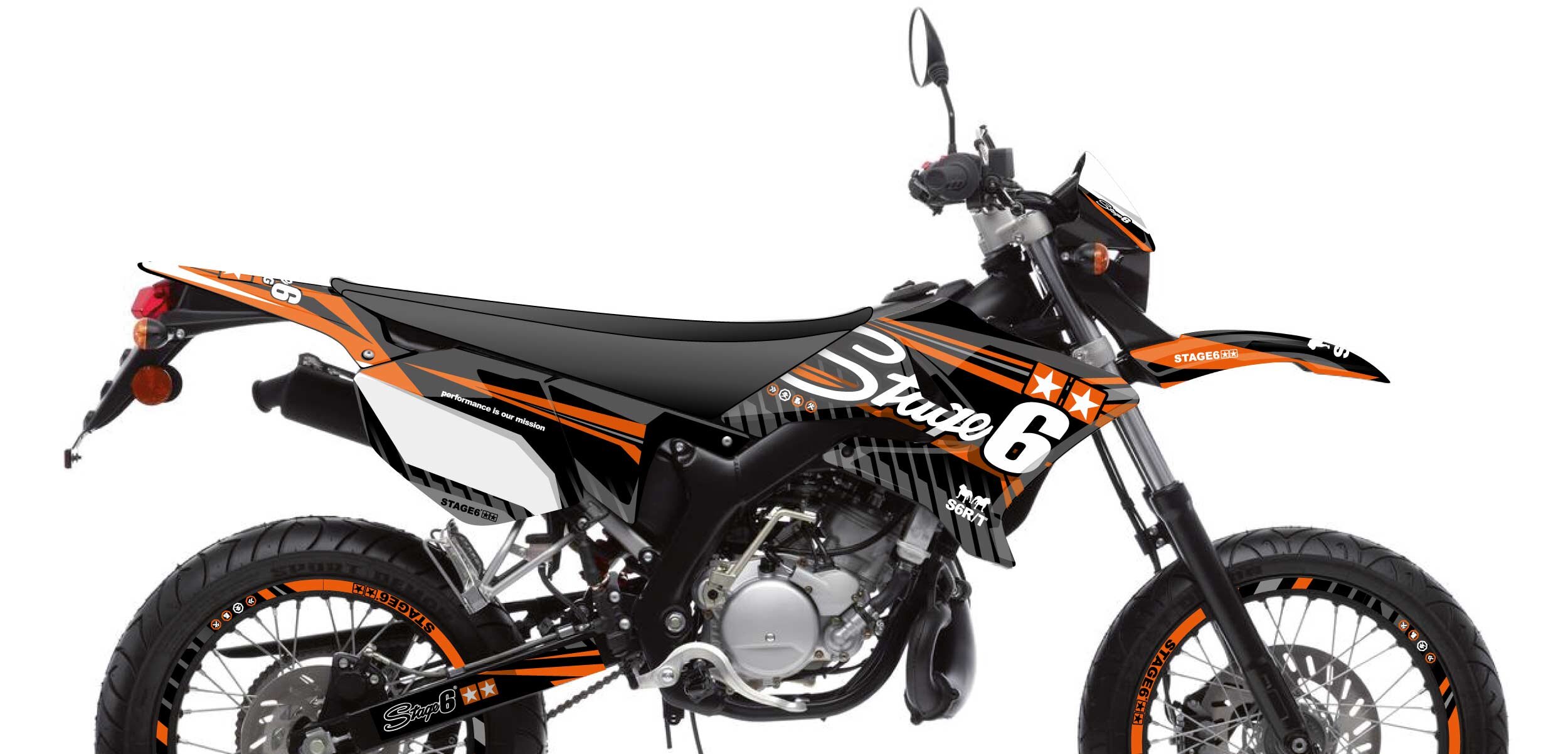 Sada samolepek Yamaha DT 50 Stage6 oranžová