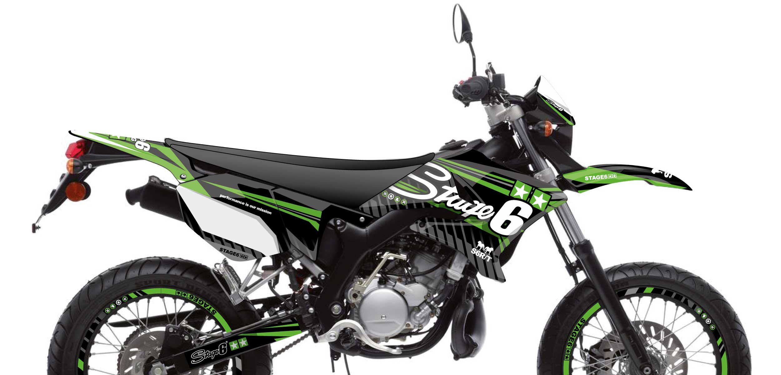 Sada samolepek Yamaha DT 50 Stage6 zelená