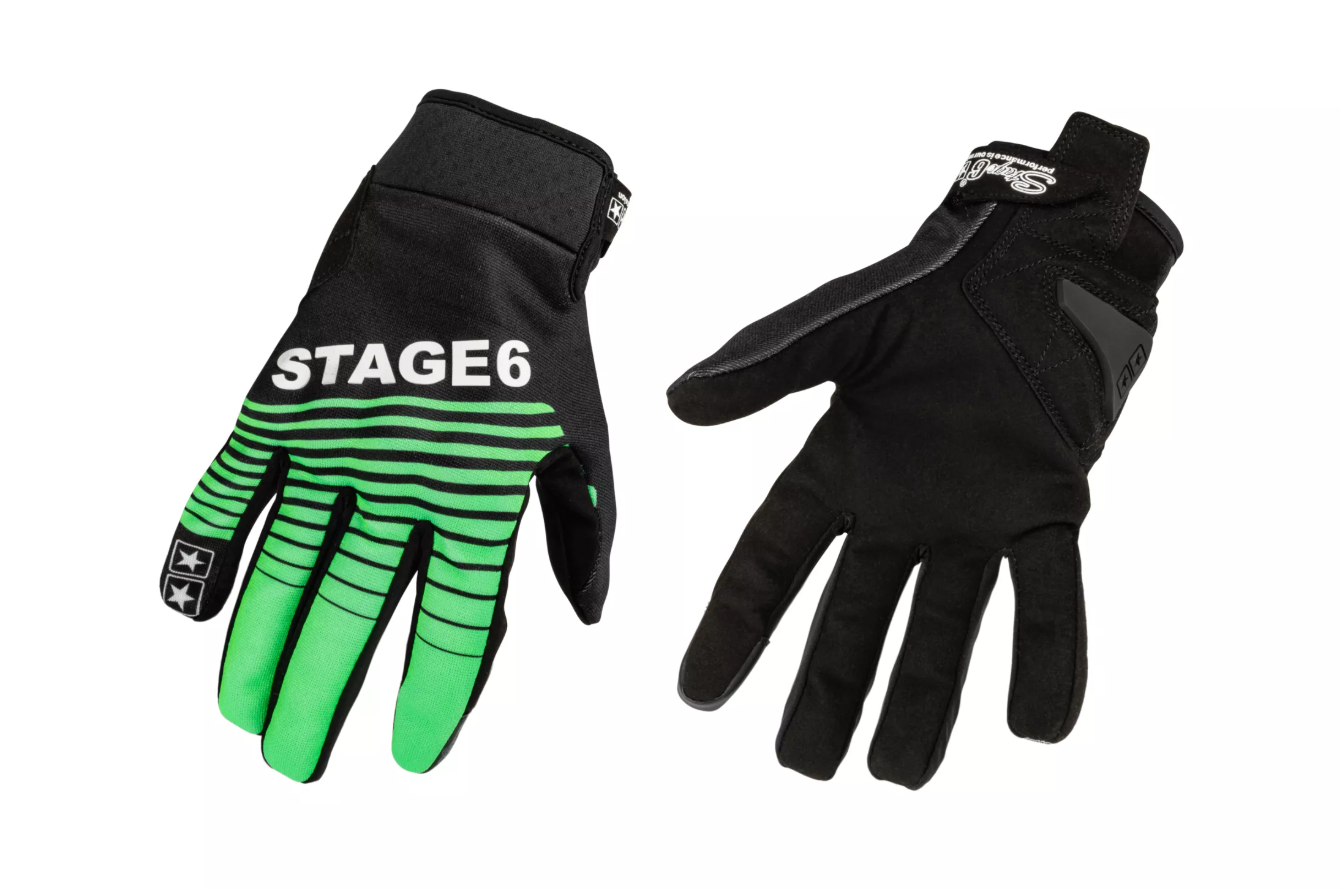 Motocyklové rukavice Stage6 Street Pure zelená / černá L