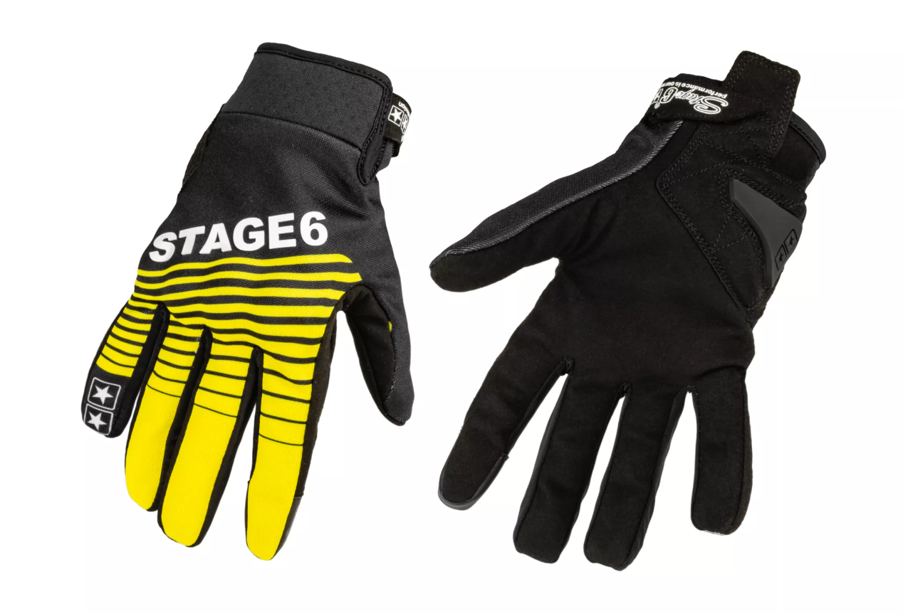 Motocyklové rukavice Stage6 Street Pure žlutá / černá S