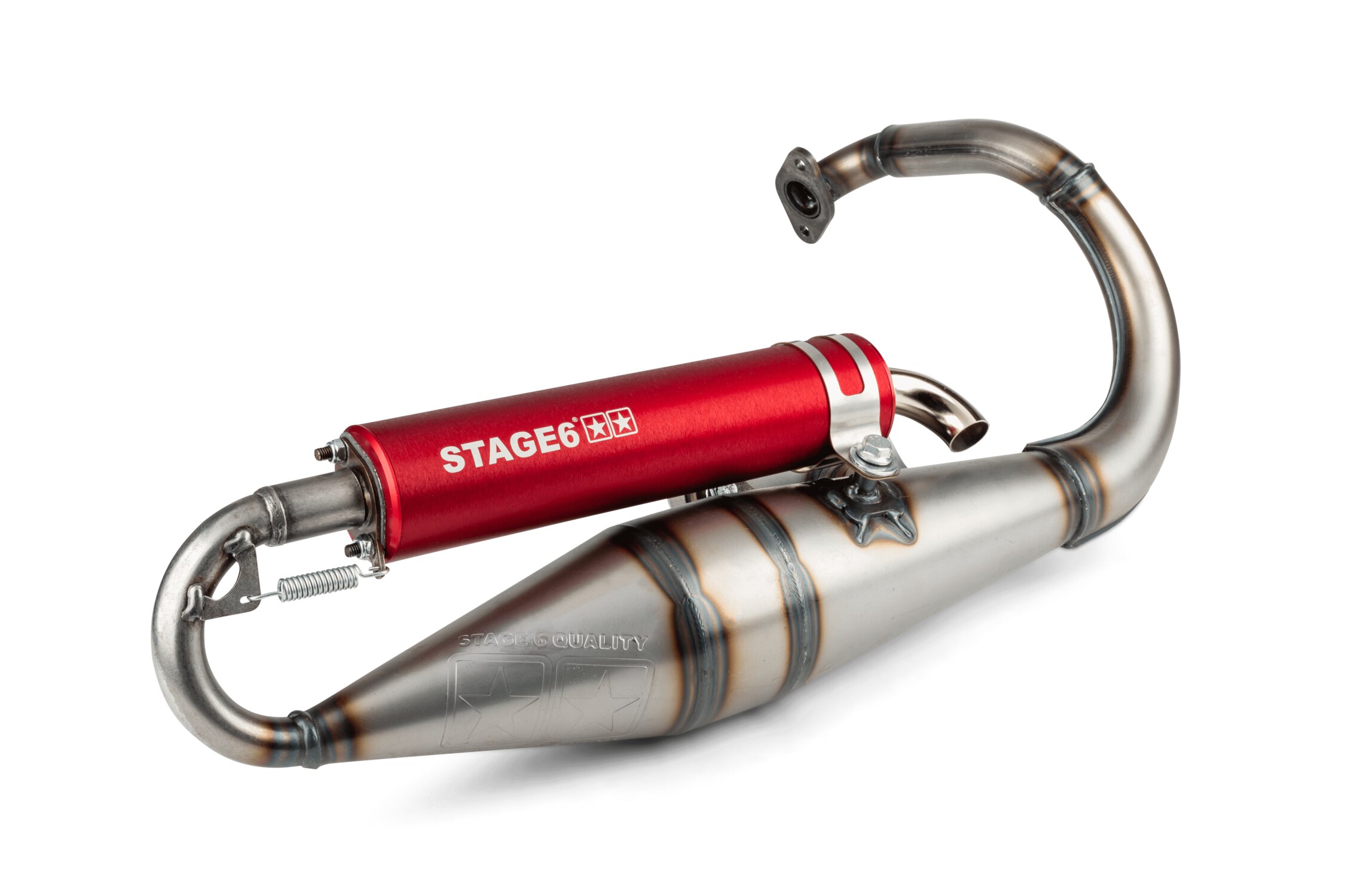 Výfuk Stage6 Pro Replica MK2 červená Peugeot Speedfight 1 a 2