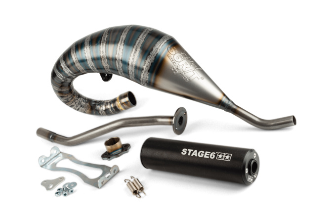 Výfuk Stage6 R/T 70 - 80 high-mount Derbi Černá