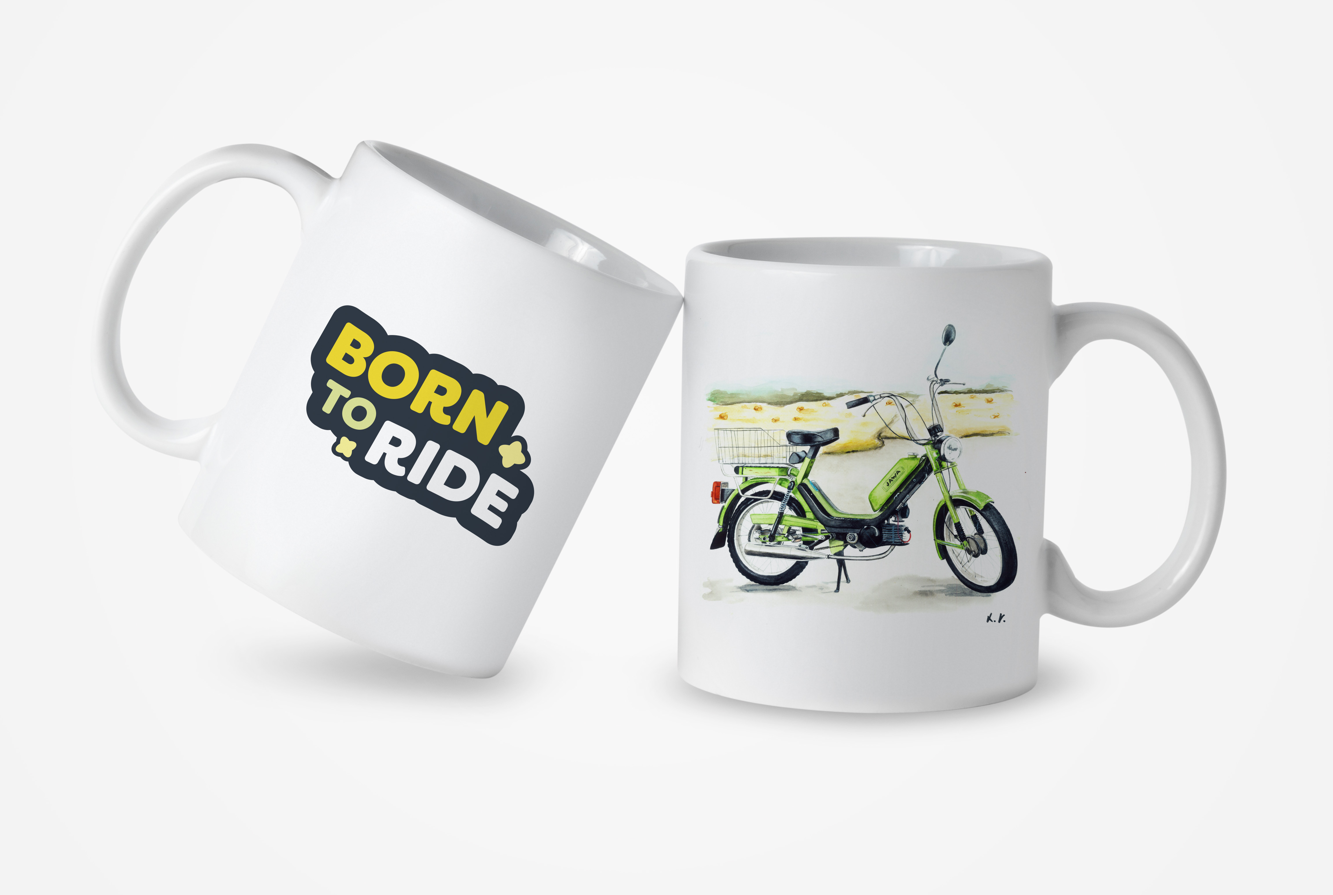 Ostatní Hrnek s potiskem Born To Ride Babetta 210