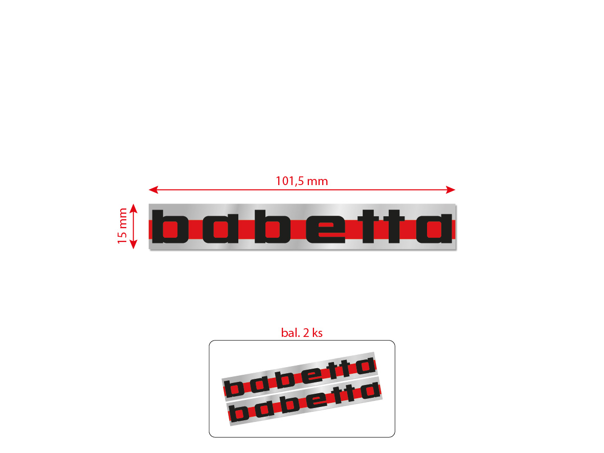 MOTOMAX, s.r.o. Nálepka Babetta 228, 207 stříbrná, 2 ks *M