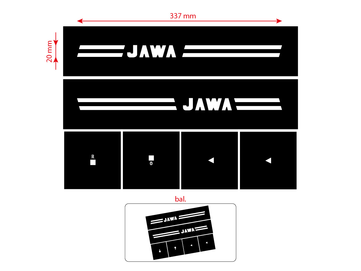 MOTOMAX, s.r.o. Šablona k nástřiku JAWA 50 - 20, 21 (sada)  *M