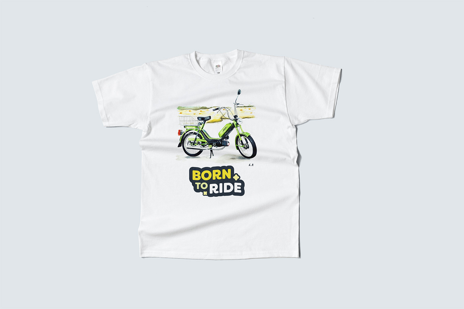 Ostatní Tričko s potiskem Born To Ride Babetta, bílé, vel. XS