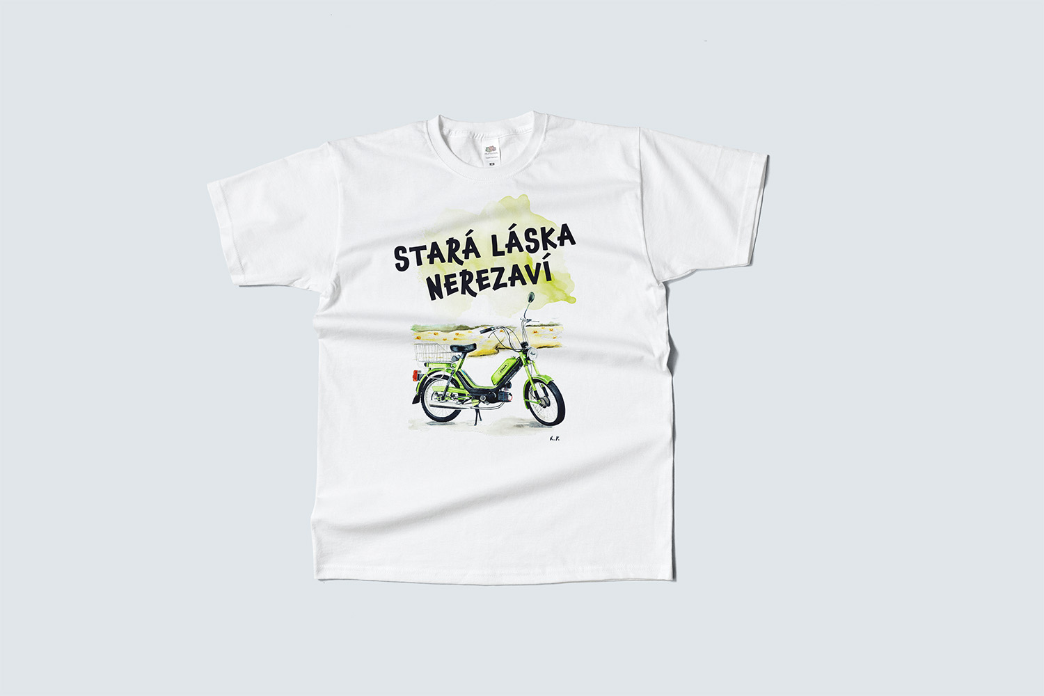 Ostatní Tričko s potiskem Stará láska nerezaví Babetta, bílé, vel. XS