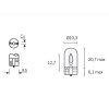 231690 4 zarovka w3w t10 w2 1x9 5d 12v 3w