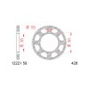 251205 1 rozeta afam 59z 428 yamaha xvs 125 xvs 250