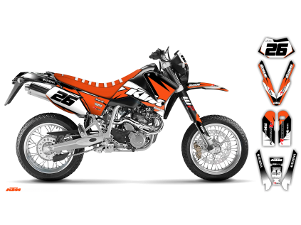 graphics kit ktm lc4 sxc 99 05 k10 st bike