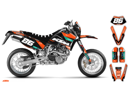 graphics kit ktm lc4 sxc 99 05 k11 le bike