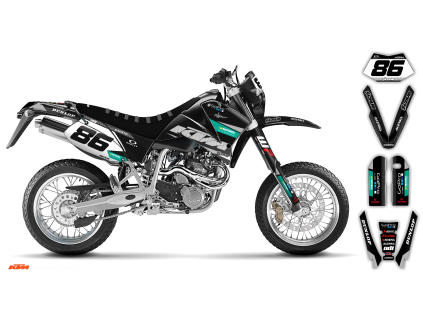 graphics kit ktm lc4 sxc 99 05 k11 r3 bike