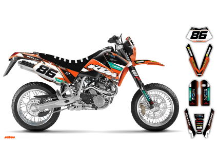 graphics kit ktm lc4 sxc 99 05 k11 st bike