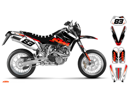 graphics kit ktm lc4 sxc 99 05 k14 le bike