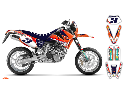 graphics kit ktm lc4 sxc 99 05 k9 le bike