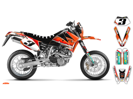graphics kit ktm lc4 sxc 99 05 k9 r1 bike