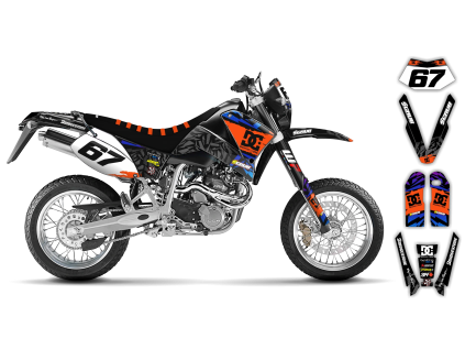 graphics kit ktm lc4 sxc 99 05 kicker le bike