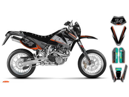 graphics kit ktm lc4 sxc 99 05 se1037 le bike