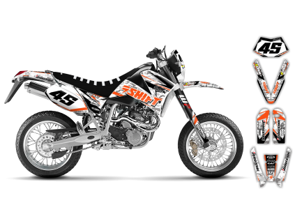 graphics kit ktm lc4 sxc 99 05 step up r1 bike