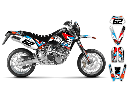 graphics kit ktm lc4 sxc 99 05 x rut le bike