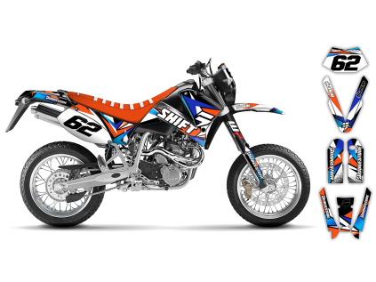 graphics kit ktm lc4 sxc 99 05 x rut st bike