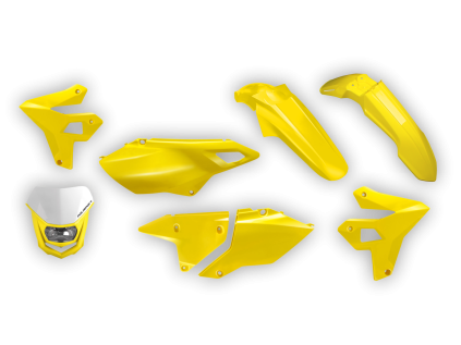 2476 2476 plastics kit suzuki drz 400 1999 2024 yellow restyle with light enduro cpm8 cpm8
