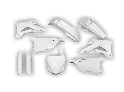 3027 plastics kit kawasaki kx 85 100 2014 2015 2016 2017 2018 2019 2020 2021 white pfga