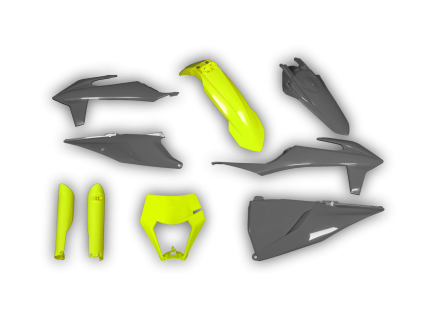 4341 plastics kit ktm exc excf 2020 2021 2022 2023 fluo yellow grey 6hzb
