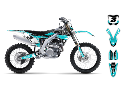 graphics kit kawasaki kx 450f 19 20 teal st bike