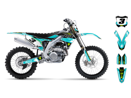 graphics kit kawasaki kx 450f 19 20 teal le bike