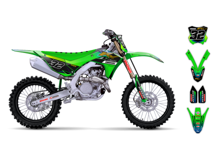graphics kit kawasaki kx 450f 24 rampage le bike
