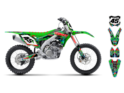 graphics kit kawasaki kx 450f 16 18 step up le bike