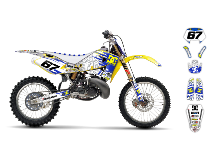 graphics kit husqvarna cr wr sm 98 04 kicker le bike