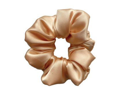 Apricot Sherbet - saténová scrunchie gumička