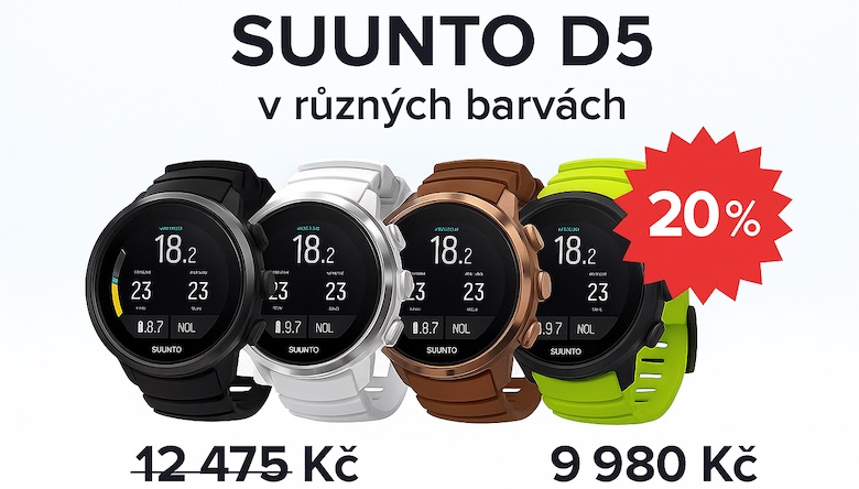 Sleva 20% na počítače Suunto D5