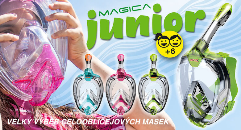 Velký výběr celoobličejových masek na šnorchlování
