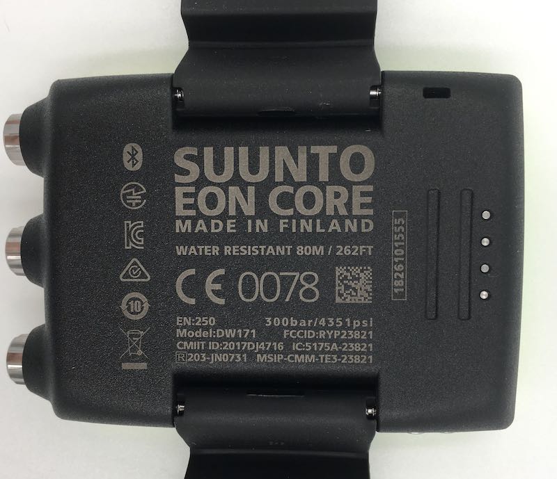 Potápěčský computer Suunto Eon Core zadní strana