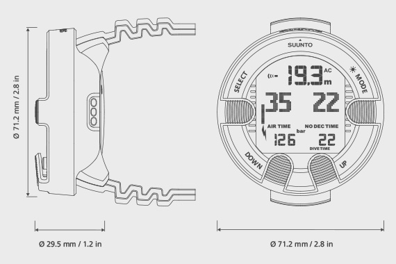 suunto vyper novo rozmery